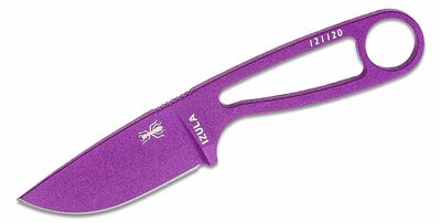 ESEE IZULA-PURP nůž na krk 7,3 cm, fialová, uhlíková ocel, bílé plastové pouzdro s připnutím