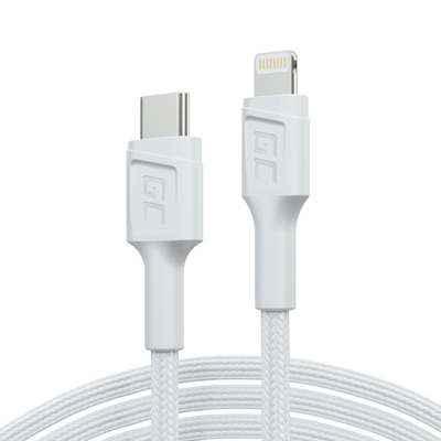 Green Cell KABGC07W White USB-C - Lightning MFi 1m kábel pre Apple iPhone s rýchlym nabíjaním PD 