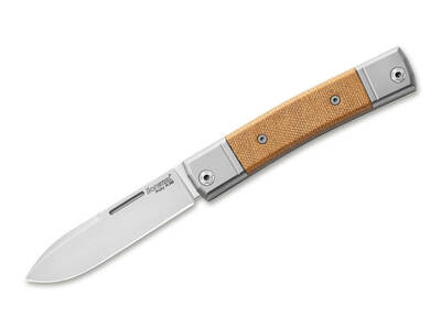 LionSteel 01LS170 BestMan I Drop Micarta zsebkés 7 cm, barna Micarta, titán 