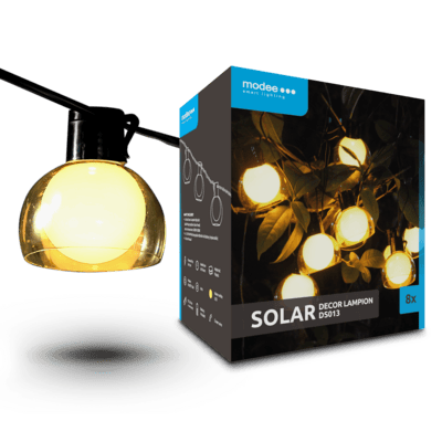 Modee záhradná solárna LED lampa - lampáš DS013 4,4m AA 400mAh 8ks (ML-DS013)