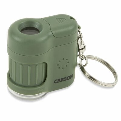 Carson MM-280G MicroMini Safari Green kis zsebmikroszkóp 20x, LED és UV, akkumulátorok, zöld