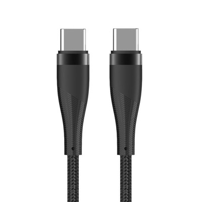 Maxlife MXUC-08 kabel USB-C - USB-C 1,0m 60W černý nylon (OEM0101189)