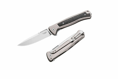 LionSteel SK01 GY Skinny kapesní nůž 8,4 cm, Stonewash, šedá, titan, uhlíkové vlákno