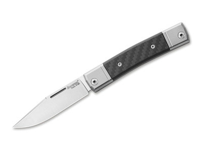 LionSteel 01LS149 BestMan I CF vreckový nôž 7,1 cm, uhlíkové vlákno, titán 