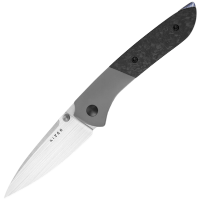 Kizer Spitfire Ki3690A1 kapesní nůž 8 cm, Satin, titan, uhlíkové vlákno, Timascus