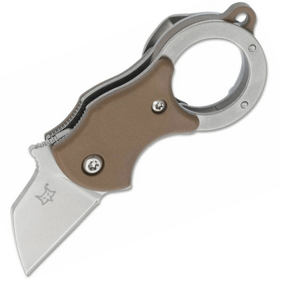 FOX kések FX-536 CB MINI-TA Coyote Brown kis zsebkés - karambit 2,5 cm, barna, FRN