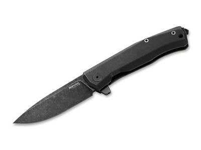 LionSteel 01LS177 Myto Titanium Old Black vreckový nôž 8,3 cm, celočierna, titán, rozbíjač skla