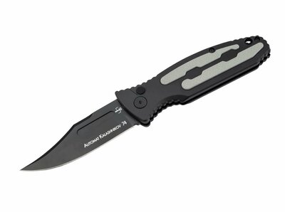 Böker Plus 01KALS136 KALASHNIKŮ 74 AUTO BLACK automatický nůž 8,5 cm, celočerná, šedá, hliník, G10