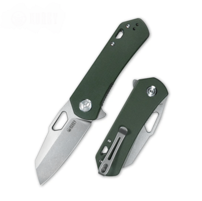 Kubey KU332G Duroc Dark Green vreckový nôž 7,4 cm, tmavozelená, G10, spona