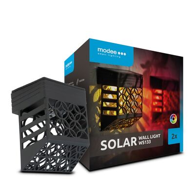 Modee nástenná solárna dekoratívna LED lampa WS133 RGB 11cm AAA 2ks (ML-WS133)