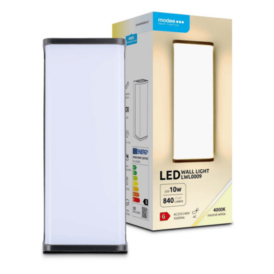 Modee LED nástěnná lampa (LWL0009) 10W IP65 200x85x80mm 840lm neutrální bílá (ML-LWL0009)