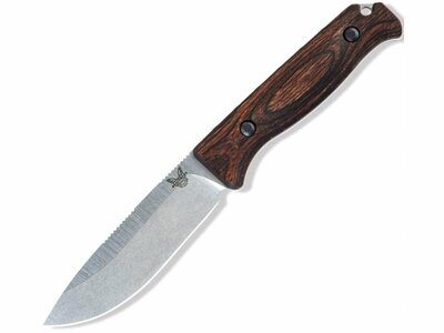 Benchmade 15002 SADDLE MOUNTAIN SKINNER vadászkés 10,5 cm, Stonewash, fa, bőr tok