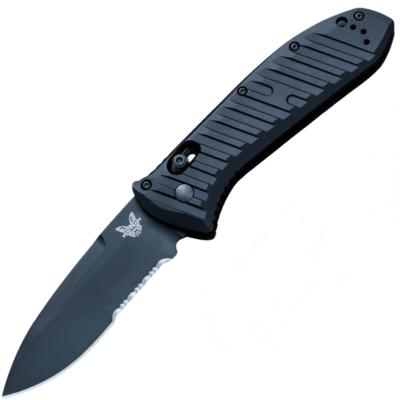 Benchmade 5700SBK PRESIDIO II automatický taktický nůž 9,5 cm, celočerná, hliník, pouzdro Cordura