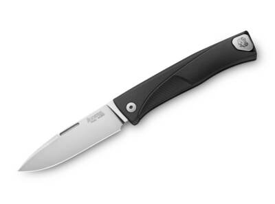 LionSteel 01LS163 Thrill Black vreckový nôž 8 cm, čierna, hliník, výsuvná spona