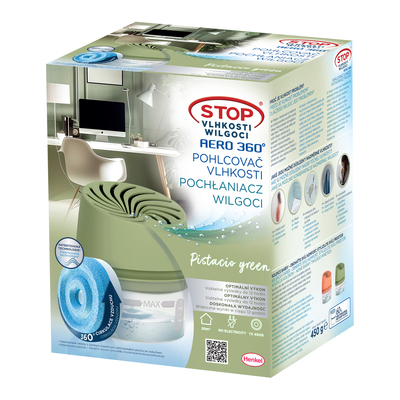 3064115 Ceresit Stop Moisture AERO 360° színes készülék FÜRDŐSZOBÁBA, pisztáciazöld színű, 450g