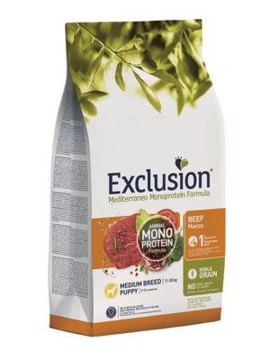EXCLUSION NGPBM03 PUPPY MEDIUM granule pro štěňata středně velkých plemen - hovězí, 3kg