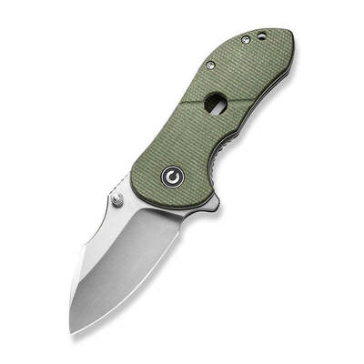 C22018C-2 CIVIVI Gordo Olive Canvas Micarta fogantyú, szatén bevonatú D2 pengebetét zár