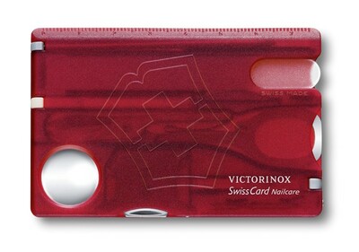 0.7240.T Victorinox SwissCard Nailcare, red translucent