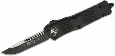 Microtech 143-1T Combat Troodon Black Tactical Standard automata kés 9,5 cm, teljesen fekete, alumín