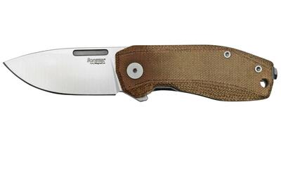 LionSteel NA01 CVN NANO kapesní nůž 6,5 cm, Satin, hnědá natural, Micarta, ocel