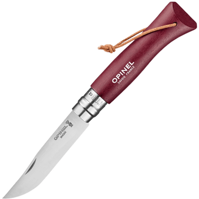 OPINEL 002213 VRI N°08 Bushwhacker Burgundy kapesní nůž 8,5 cm, čínovo-červená, dřevo