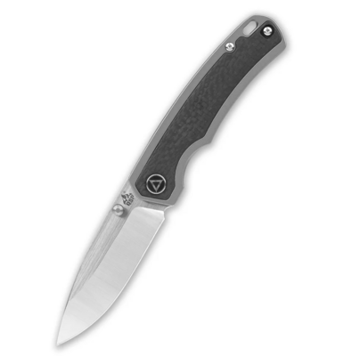 QSP Knife QSP127-E2 Puffin Titanium CF vreckový nôž 7,6 cm, satin, šedá, titán, uhlíkové vlákno