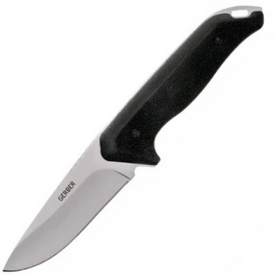 Gerber 31-003617 Moment vadászkés 8,8 cm, Stonewash, fekete, gumi, nylon hüvely