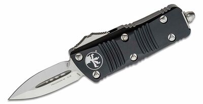 Microtech 238-4 MINI TROOODON Szatén automata kés 5 cm, fekete, alumínium