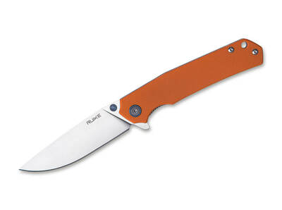 Ruike P801-J Narancssárga zsebkés 8,6 cm, Stonewash, narancs, G10, acél