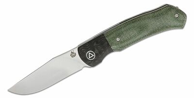 QSP Knife QS-137-C Gannet Green vreckový nôž 8,6 cm, zelená, Micarta, uhlíkové vlákno