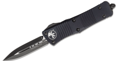 Microtech 138-1T TROODON Black Tactical Standard automatický nůž 7,8 cm, celočerná, hliník