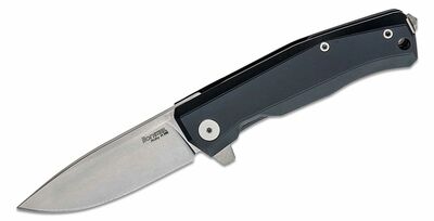 LionSteel MT01A BS Myto Black kapesní nůž 8,3 cm, Stonewash, černá, hliník, rozbíječ skla