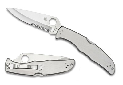 Spyderco C10PS Endura 4 SS part serrated vreckový nôž 9,5 cm, celooceľový nôž