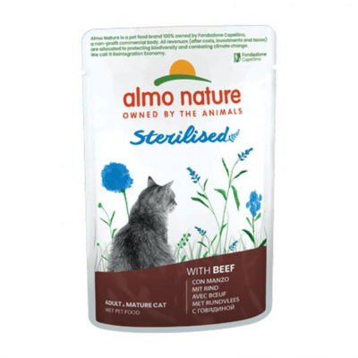 Almo Nature HOLISTIC Sterilized Cat - MARHAHÚSOS tasak sterilizált macskáknak - marhahús, 70 g