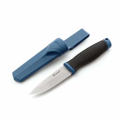 Ganzo Knife G806-BL kültéri kés 9,8 cm, fekete-kék, TPR, műanyag tok