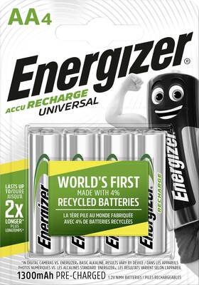 Energizer Universal AA 1300mAh 4ks nabíjecí baterie EHR014