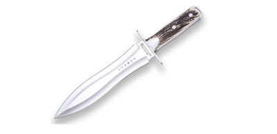 JOKER CC110 JABALÍ lovecký nôž 25 cm, jelení paroh, kožené puzdro