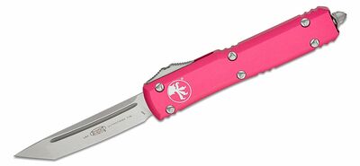 Microtech 123-10PK Ultratech Standard Pink automata kés 8,8 cm, Stonewash, rózsaszín, alumínium