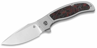 QPS Knife QS136-B Legatus Titanium CF Red G10 vreckový nôž 8,6 cm, titán, uhlíkové vlákno, G10