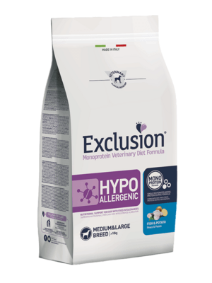 EXCLUSION HYFM11 MEDIUM/LARGE BREED hypoalergenní granule 12g, ryba/brambory