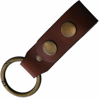 DG03 JOKER Cognac leather dangler, ring 3cm.