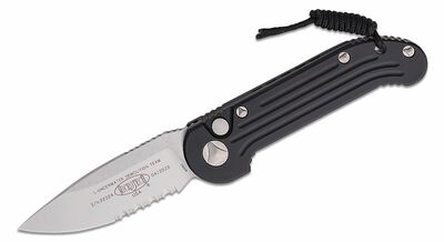 Microtech 135-11 LUDT Partial Serrated automatický nôž 8,6 cm, Stonewash, čierna, hliník