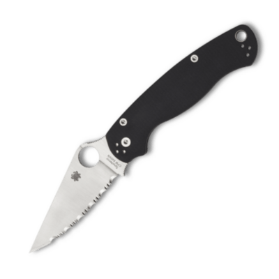 Spyderco C81GS2 Para Military 2 Serrated vreckový nôž 8,8 cm, Satin, čierna, G10