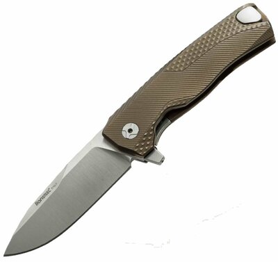 LionSteel ROK B vreckový nôž 8,3 cm, Satin, bronzová, titán 