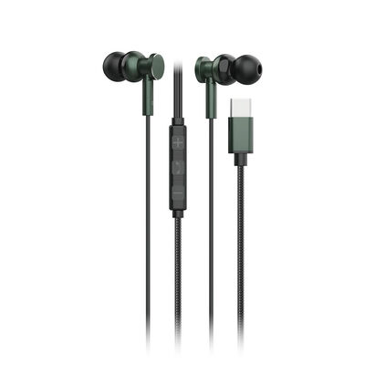 Technik MT-EP104 nylon TPE+kov, 1,2 m, USB-C + ovladač, olivová 