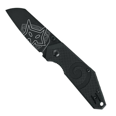 FOX Knives FX-650 KEA Wihongi taktický vreckový nôž 7 cm, celočierny, G10, puzdro nylon