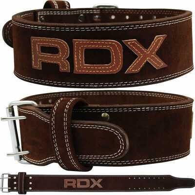 RDX Tréninkový pásek BELT POWER BROWN, hnědý, velikost M