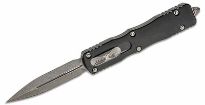 Microtech 227-10AP Dirac Delta Standard automata kés 9,6 cm, Apokaliptikus, fekete, alumínium