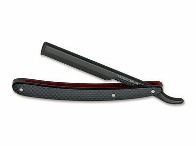 Böker 140909 Barberette Black & Red břitva, černá, nerez, uhlíkové vlákno