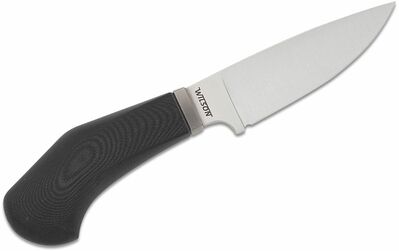 WL1  GBK LionSteel Fixed knife m390 blade BLACK G10 handle, Ti guard, leather sheath